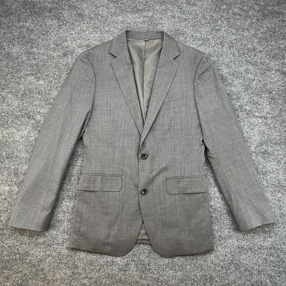 Bonobos Mens Gray Double Vent 2 Button Suit Coat 100% Wool  Slim Fit 36R